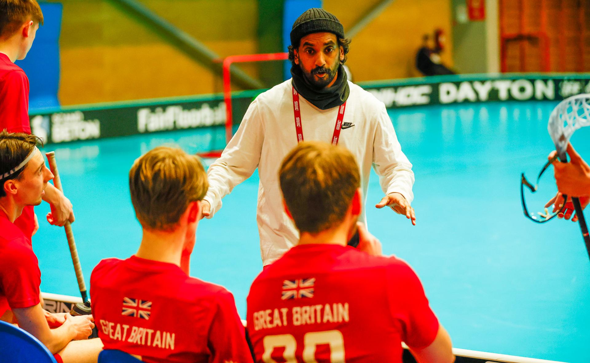 Bilder fra Liepājas Olimpiskais Centrs og VM-kvalifiseringen i 2026 mellom Storbritannia og Nederland 6. februar 2026.