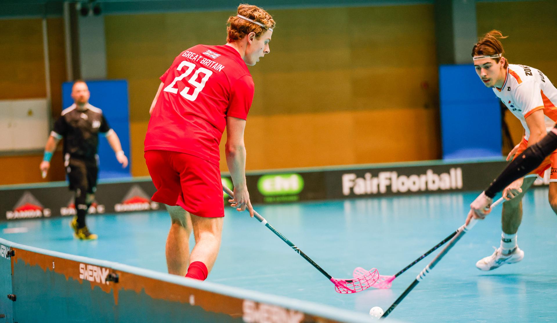 Bilder fra Liepājas Olimpiskais Centrs og VM-kvalifiseringen i 2026 mellom Storbritannia og Nederland 6. februar 2026.