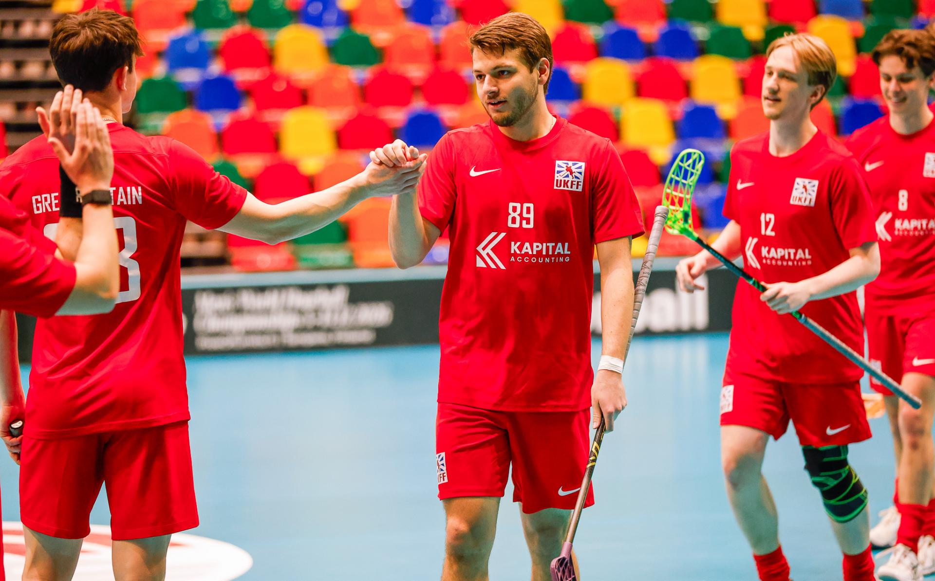 Bilder fra Liepājas Olimpiskais Centrs og VM-kvalifiseringen i 2026 mellom Storbritannia og Nederland 6. februar 2026.