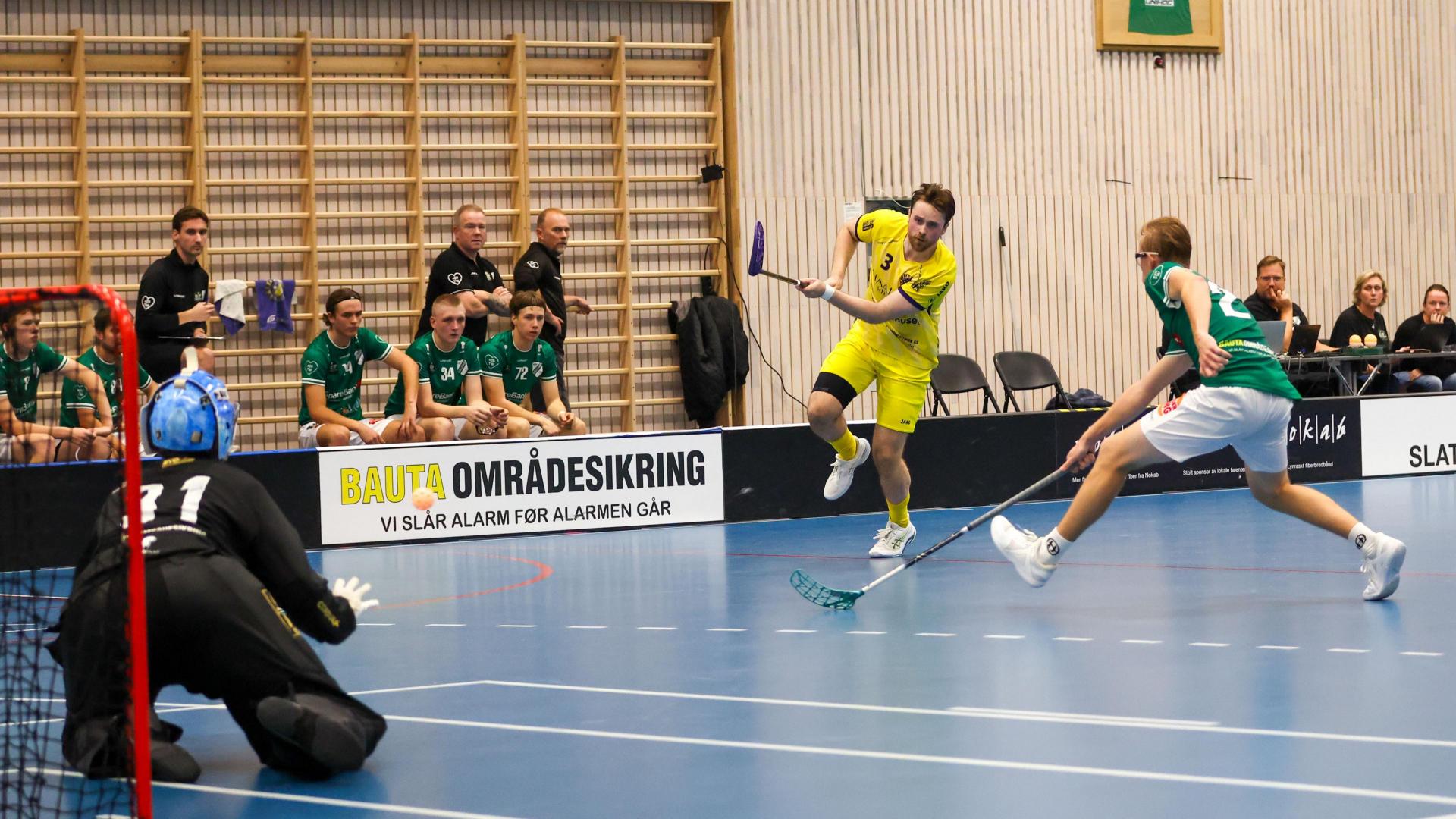 Bilder fra Slattumhallen og kampen mellom Gjelleråsen og Tunet i eliteserien for menn 2. oktober 2026.